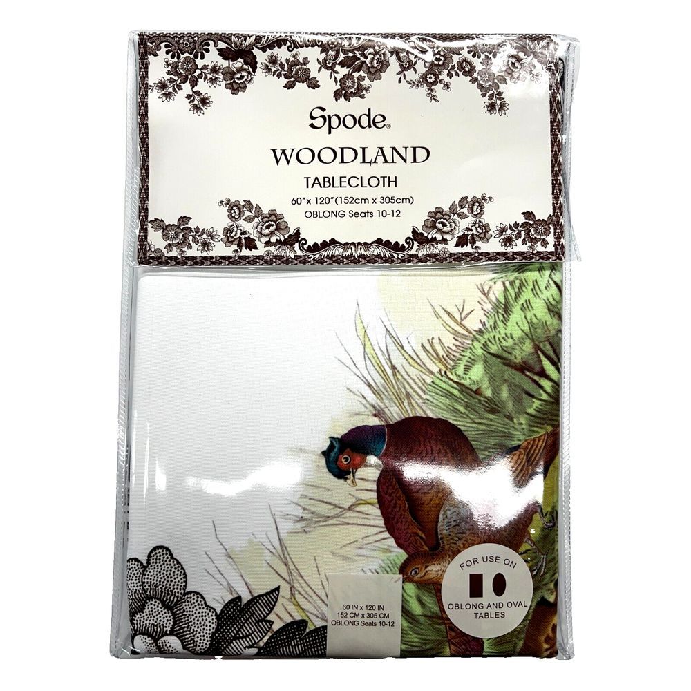 SPODE Woodland Tablecloth 60" x 120" Oblong & Oval Seats 10-12 Avanti Linens NWT